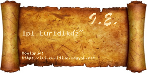 Ipi Euridiké névjegykártya